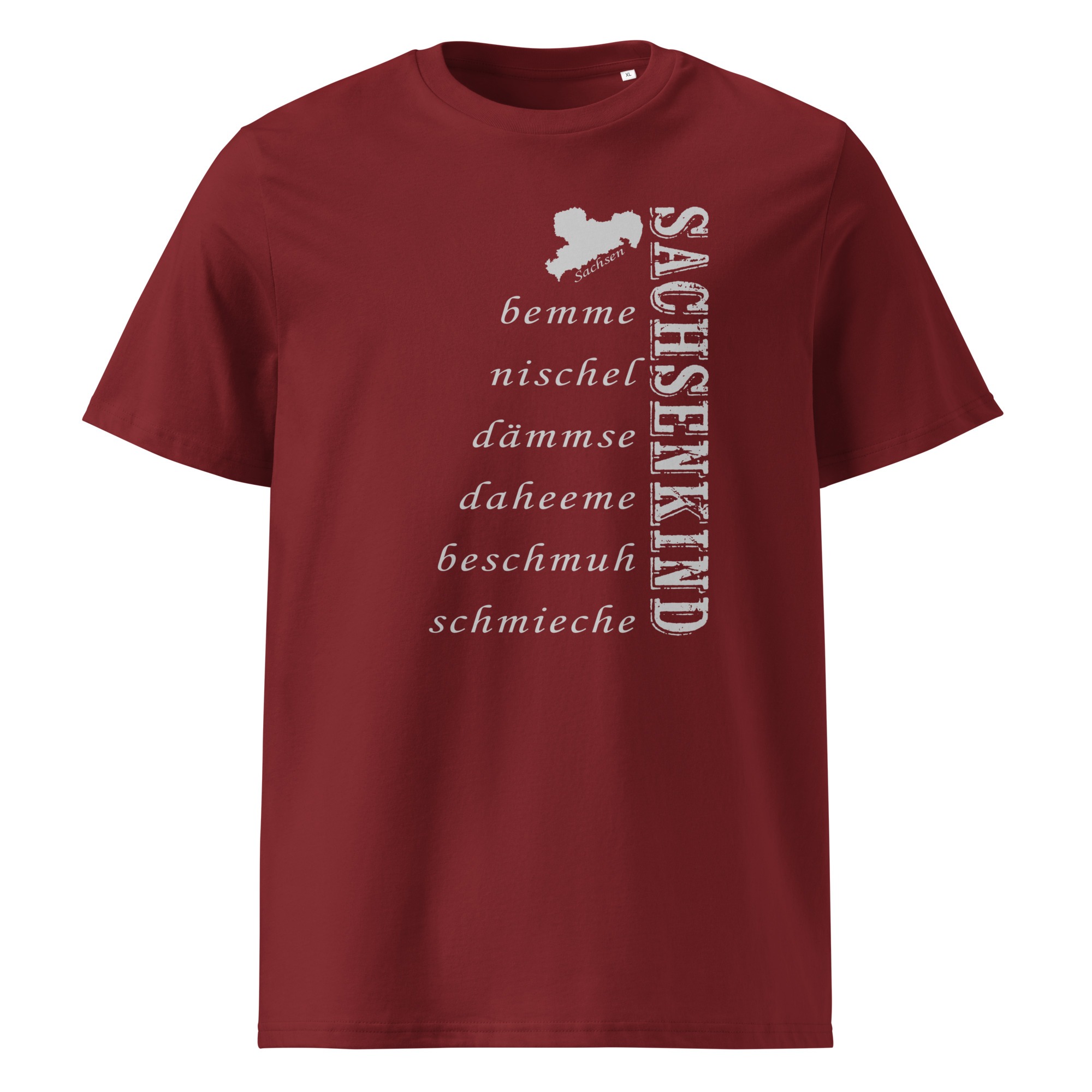 SACHSENKIND - Dialekt - Wörter - Unisex T-Shirt aus Bio-Baumwolle